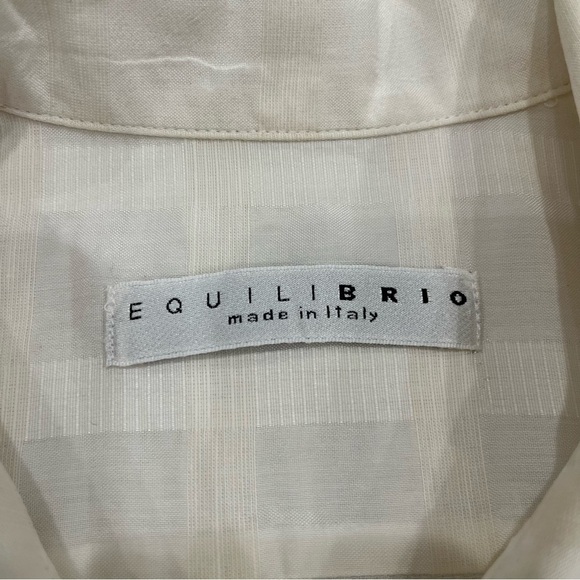 Equilibrio (Italy) | Short Sleeve Button Down Shirt | Off White | Large - Picture 9 of 11